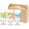 Adelia Retro Glass Tumbler Legs 305ml 3 Pattern Assorted Set Comes In a Special Craft Box Made In Japan [With / / (Masquerade/Collec/Flower Ring)]
