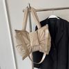 Korean Style Ruched Bowknot Shoulder Bag Cotton Padded Crossbody Bags  Shopping
