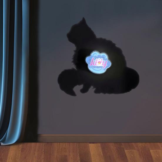 Ночник с эффектом рассеянного света и 3D-тенями, креативный ночник в виде силуэта птицы или кошки с присосками, теплое свечение, рассеянное освещение для спальни и гостиной.