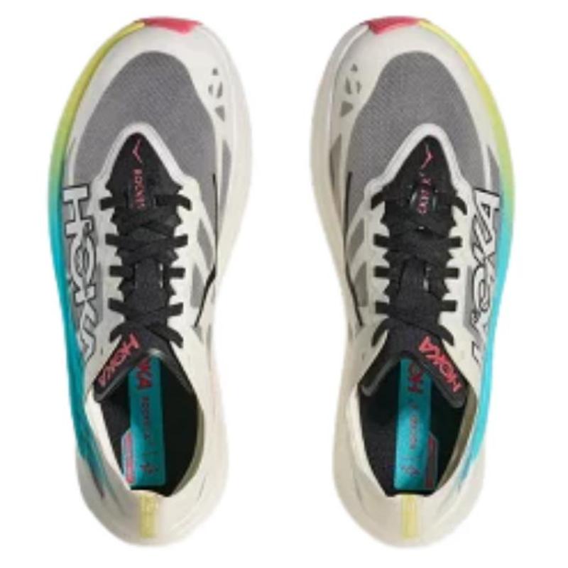 HOKA ONE ONE ROCKET X 2 Anti Slip Wear Resistant Low Top Casual Running Shoes Unisex White Gray Sneakers 1127927-YZC