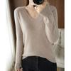 Женская рубашка с v-образным вырезом, пуловер, свитер, вязаный кашемировый модный свободный джемпер, зимний топ