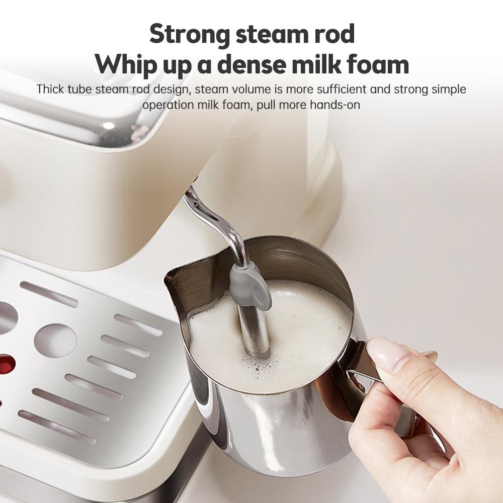 Кофемашина для приготовления эспрессо из нержавеющей стали с капучинатором и паровой трубкой, полуавтоматическая машина для приготовления капучино и латте