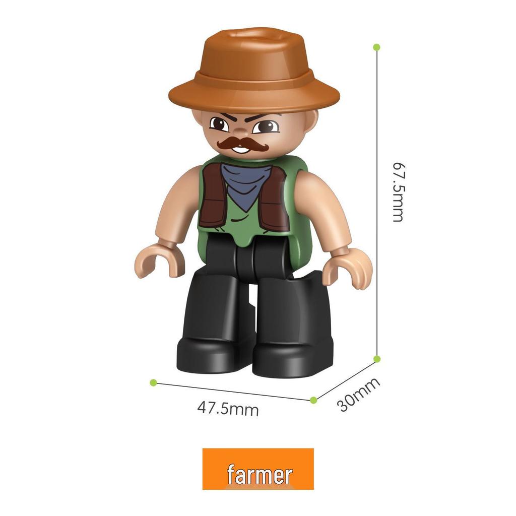 Совместимо с LEGO Duplo: Крупные блоки, Аксессуары, Фигурки, Минифигурки, Куклы, Персонажи и Профессиональные роли (например, Полиция)