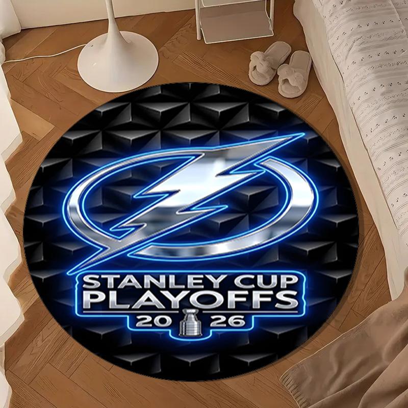 Tampa Bay Hockey Round Rug for Livingroom,Bedroom, Palyroom, Chair Rug, Area rug, Circle Carpet, Large Size Decor Fan Christmas gift