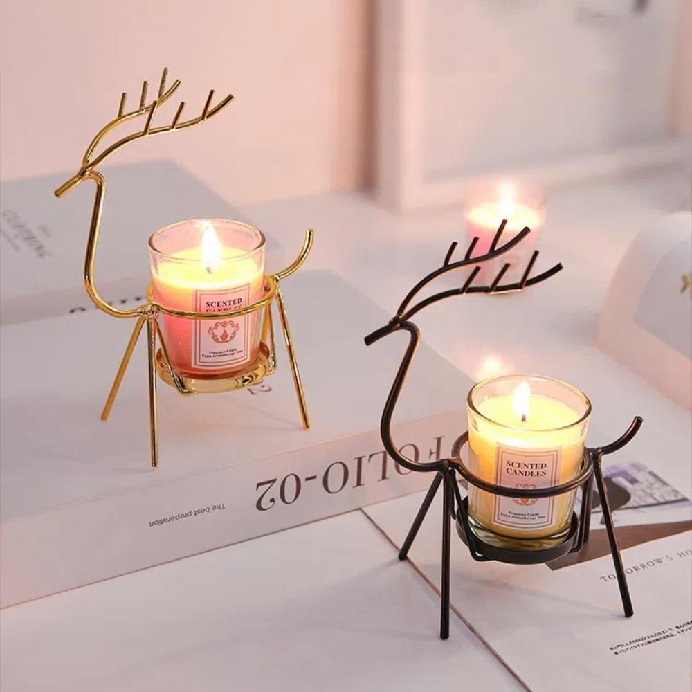 Table Decor Reindeer Candlestick Christmas Gift Deer Candle Holder Christmas Candlestick Home
