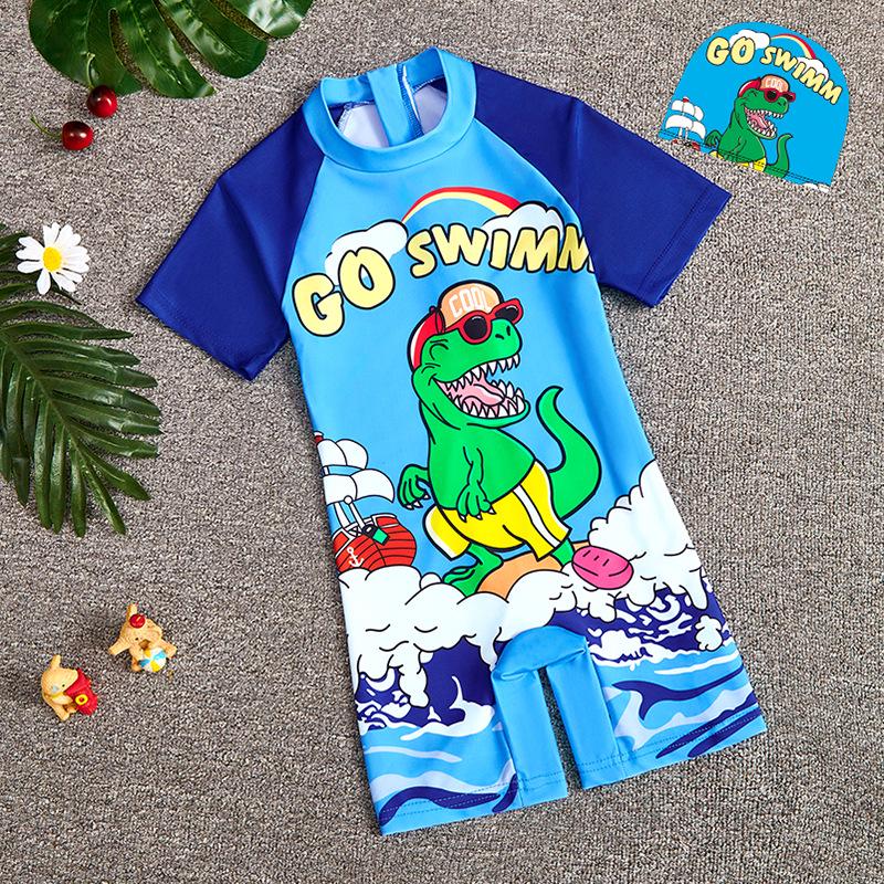 Летний детский мультяшный слитный купальник 2025 года для девочек и мальчиков