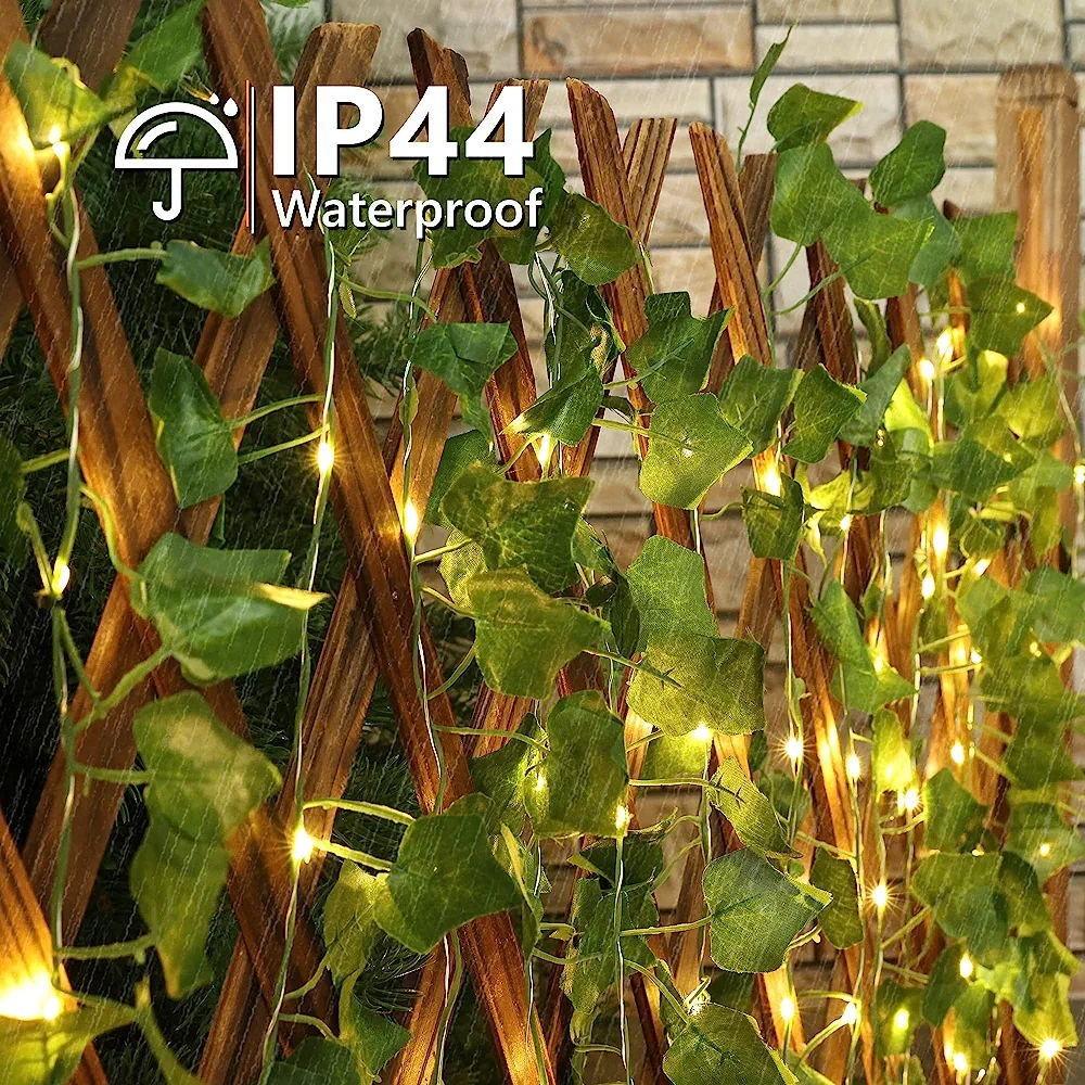 Artificial Vine Green Leaf String Lights USB Artificial Vine Fairy Lights Weeding