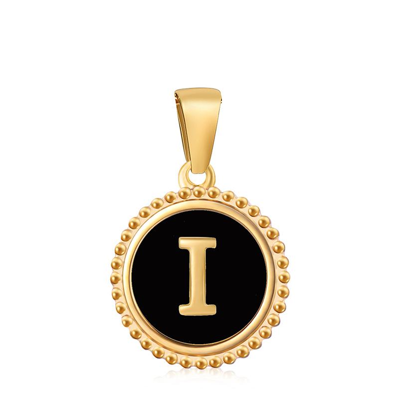 Новый кулон с черной буквой в виде капли масла, кружево 18 карат, классический универсальный нишевый дизайн кулона