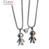 Couples Matching Spaceman Pendant Necklace Magnetic Astronaut Promise Necklace For Women Men Him Her Friendship Jewelry
