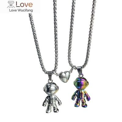 Пары парных ожерелий с подвесками в виде космонавтов, магнитное ожерелье с обещанием астронавта для женщин, мужчин, его или ее дружбы, ювелирные изделия