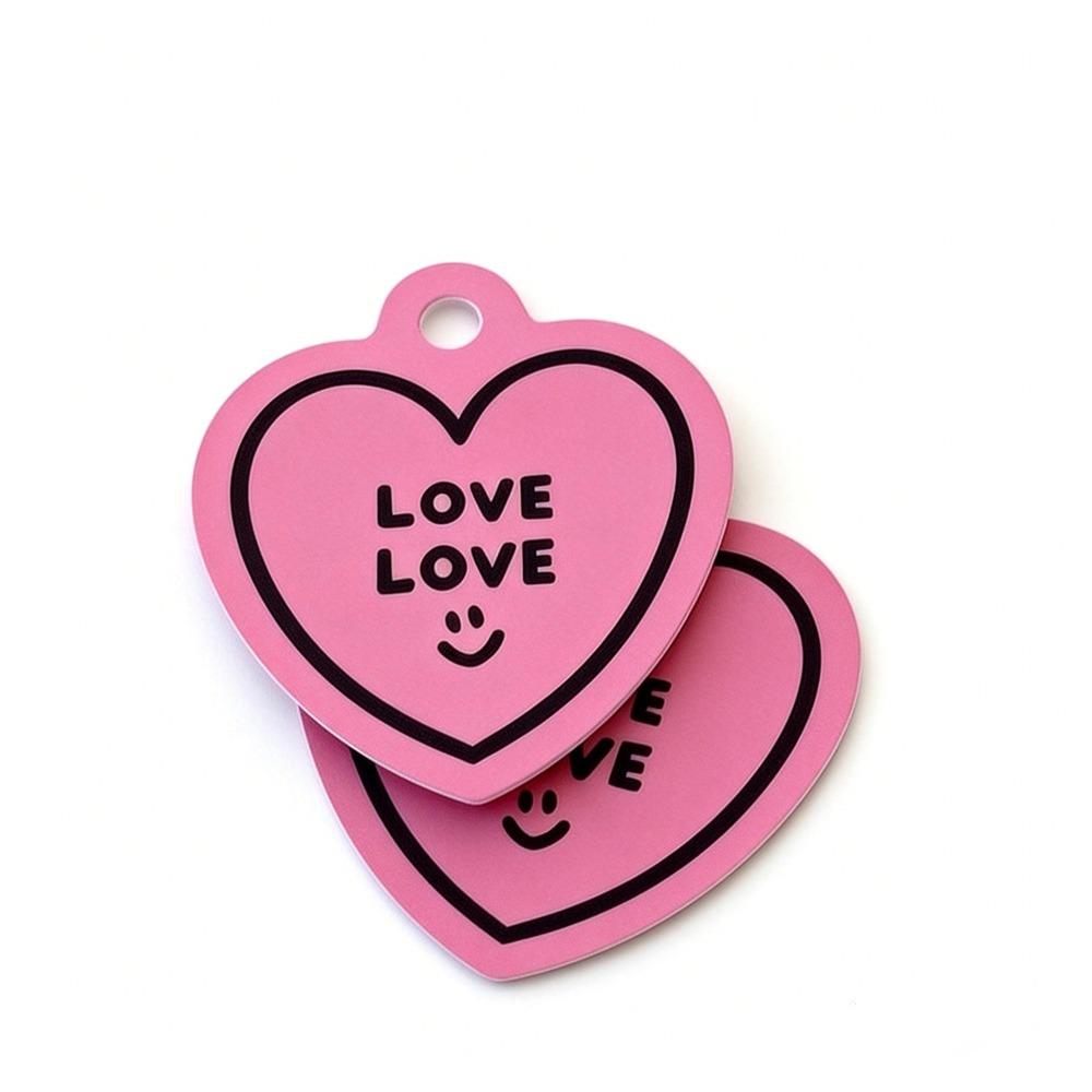 50pcs Heart Shaped Cards Valentine's Day Tags Hanging Decoration DIY Crafts Cake Decor Tag Pink Paper Packaging Decoration Tags