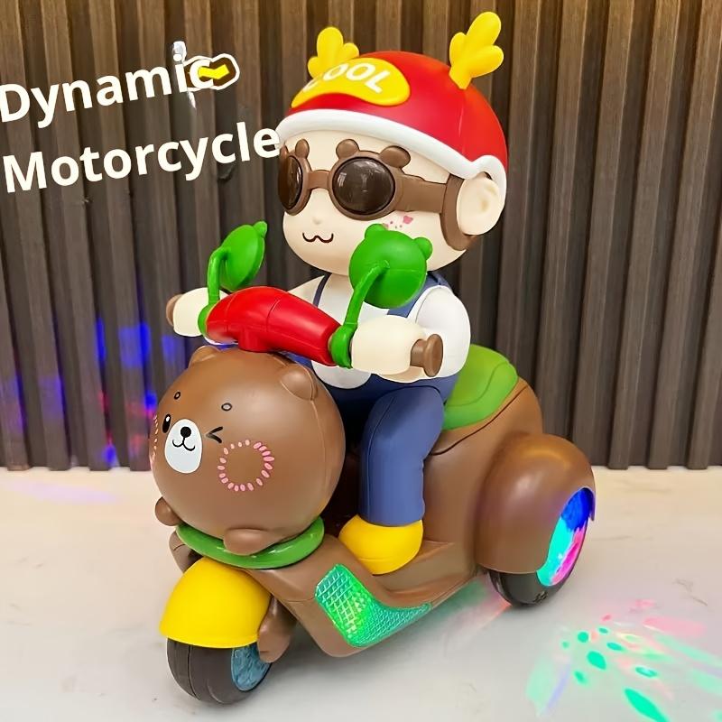 Трехколесный велосипед-каталка с вращающимися на 360° огнями и музыкой, забавная стильная игрушка для Хэллоуина, материал АБС, батарейки в комплект не входят, цвет случайный