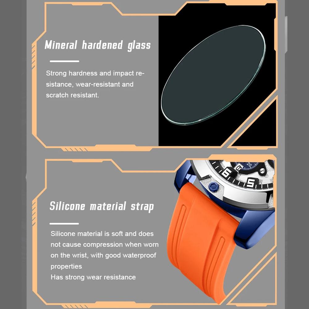 Mens Watch Fashion Chronograph Quartz Watches Sports Waterproof Male Clock Luminous Luxury Watch for Men Relogio Masculino