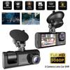 3 Camera Lens Car DVR 3-Channel Dash Cam HD 1080P Dash Camera Dual Lens Dashcam Video Recorder Black Box 24H Parking Monitoring