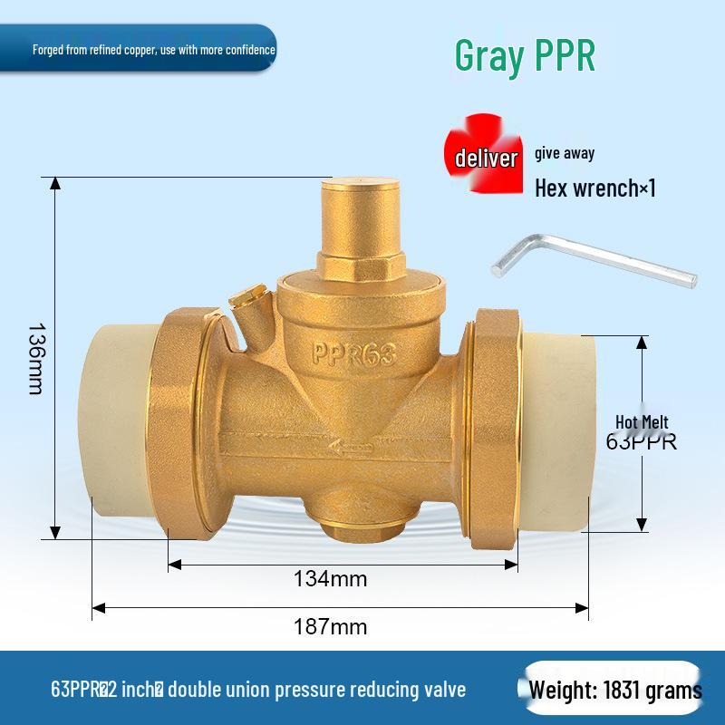 Редукционный клапан давления для водопроводной трубы для бытовых нагревателей - PPR20/25/32, 4-точечный PE фитинг