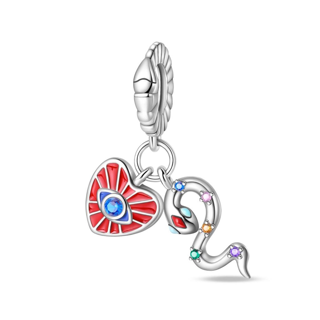 Драгоценные золотые бусины в виде свернувшейся змеи и подвеска-шарм из муранского стекла змеино-зеленого цвета, подходит для браслета, женское медное ожерелье, подарок