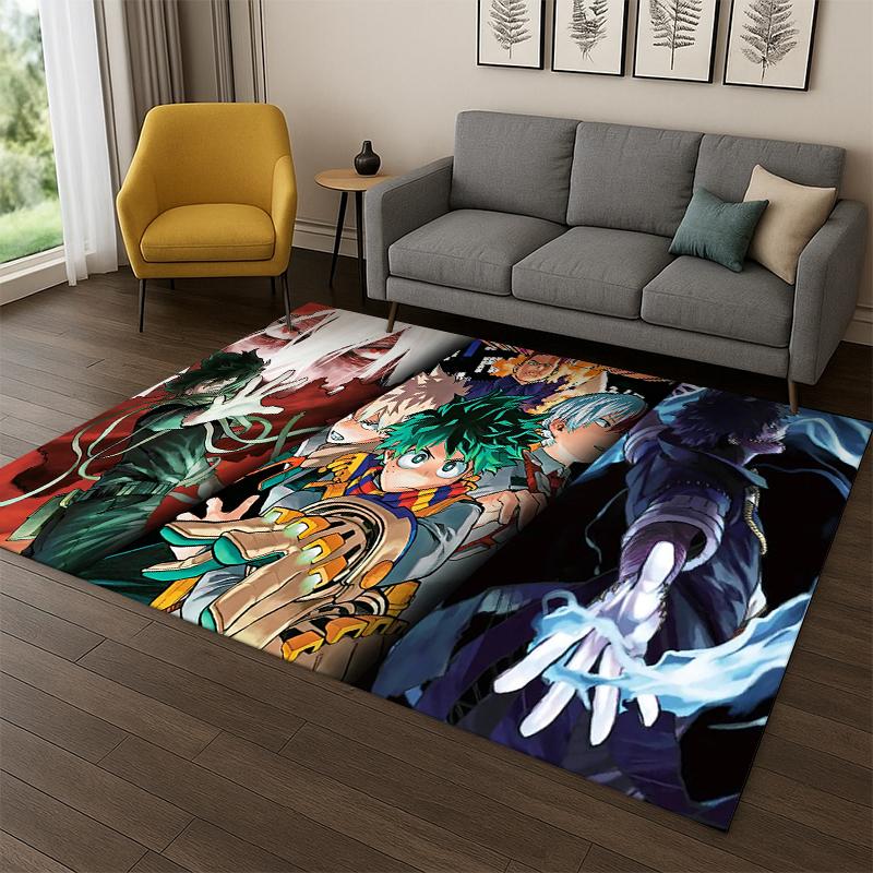My Hero Academia Deku Bakugou Cartoon Anime Carpet Rug for Bedroom Living Room Sofa Doormat Home Decor,Kid Area Rug Non-slip