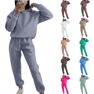 Летний женский однотонный топ с капюшоном и длинными рукавами, повседневные эластичные брюки с карманами, спортивный стиль для тренировок, свободный мягкий комплект из двух предметов