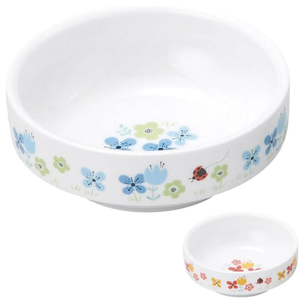 Maruku Paju Side Deep for Ages Dishwasher and Microwave Suitable for Nursery School Reinforced Floral 115US [11.5cm Easy-Scoop Dish] (Official)