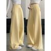 Yellow Sweatpants Women's Spring and Autumn New Thin High-waisted Straight Sweatpants Casual Design Loose Wide-leg Pants