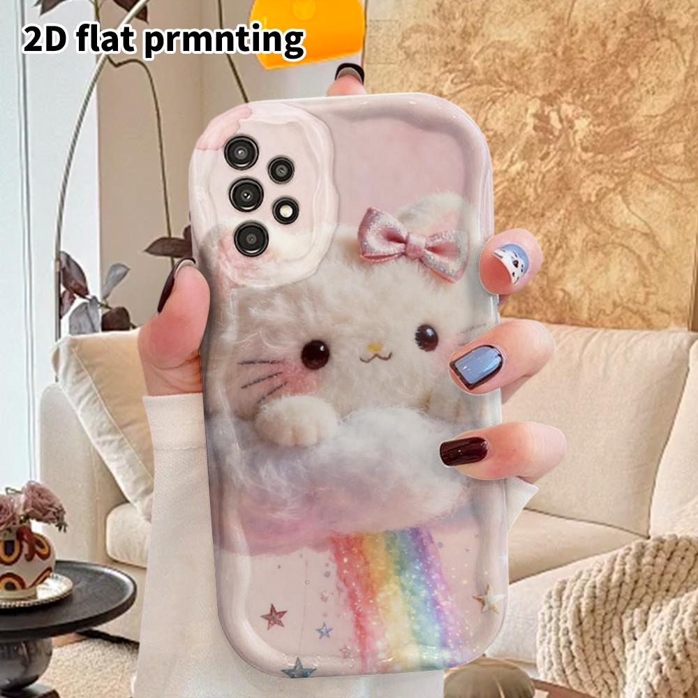 Чехол для телефона: 2D Плоский Защитный Чехол для Samsung Galaxy A34 A35 M05 M06 S20 S22 S21 FE Plus 5G, Стиль для Пары, Черный Кот в Туманности, Подарок на Рождество и Хэллоуин