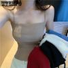 Short Strapless Camisole Knitted Sweater for Women's Summer New Sexy Black Slimming Base Vest