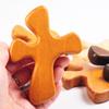 3Pcs Hand Held Wooden Pocket Prayer Portable Holding Crosses Christian Gift for Clutching Jewelry Making Church Religious Prayer