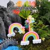 4pcs/set Star Rainbow Cloud Mini Colorful Fairy Garden Terrarium Figurine Decor Set