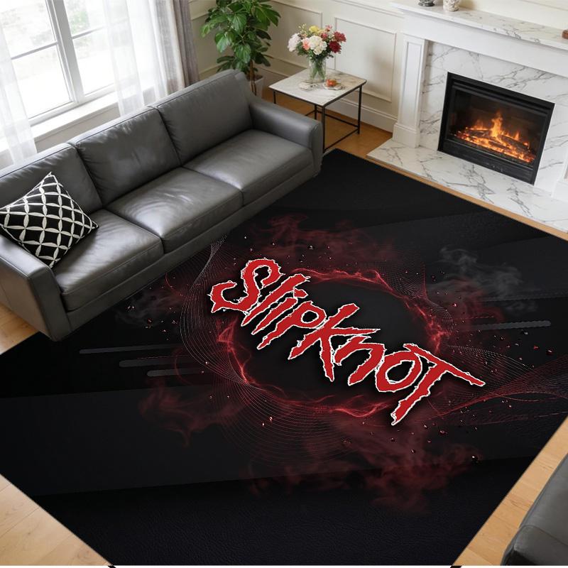 Slipknot Print Crystal Velvet Plush Rug Wear?Resistant Anti?Slip Floor Mat For Indoor Household Decoration