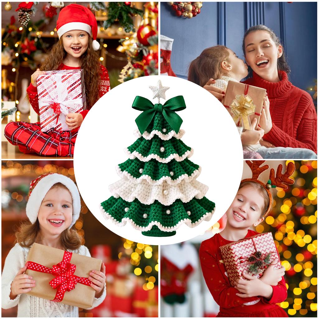 DIY Crochet Christmas Tree Kit DIY Crochet Knitting Material Kit Christmas Crochet Kit Festive Crochet Tree Crafts for Beginners