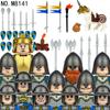 Medieval Knight Warrior Building Blocks Military Soldier Figures Europe Castle Guard Army Sword Weapon War Horse Bricks Toy Gift
