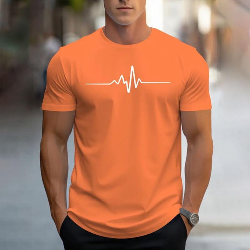 Мужская летняя простая дышащая футболка с коротким рукавом и круглым вырезом, повседневная футболка с буквенным принтом, модная уличная футболка с фото в стиле темперамент