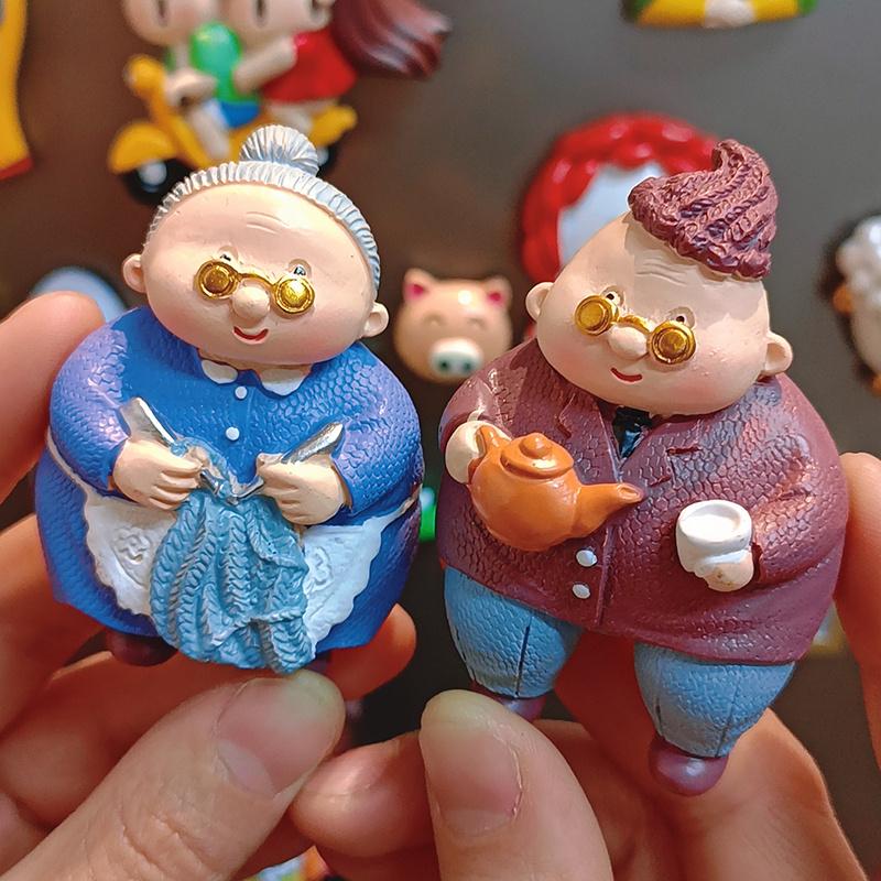 2 шт. Хэллоуин, Рождество 3D Магниты на холодильник, Дизайн "Милая пара", Гладкая глянцевая смола, Декор для кухни, Значимый подарок на годовщины