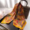 27.6in Vintage Paisley Print Square Scarf Multicolor Pattern Bandana Elegant Thin Sunscreen Head Wrap