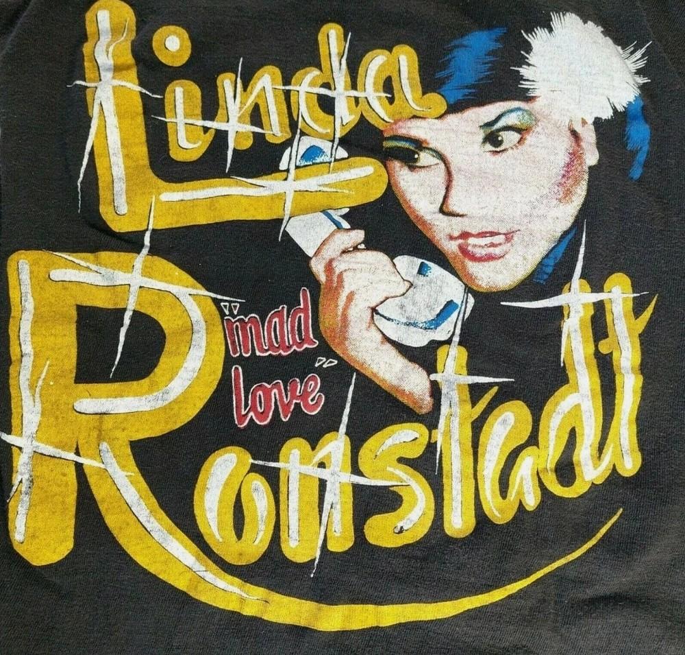 Rare Linda Ronstadt mad Love TShirt Black Unisex Tee S to 5XL KK1943 Unisex T-Shirt
