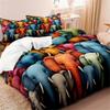 Colorful Elephant Print 3pcs Duvet Cover Set - Soft, Breathable & Comfortable Bedding for All Seasons, Includes 1 Duvet Cover