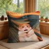 Подушка с принтом 'Shout Art Funny Animals' Шелковистый короткий плюш Невидимая молния Пылезащитный чехол для диванной подушки Для домашнего декора