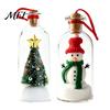 Decorative Glass Message Jar Recordable Christmas in A Bottle, Voice Recording Holiday Keepsake with Greeting Gift Playback Cork, Snowy Scene