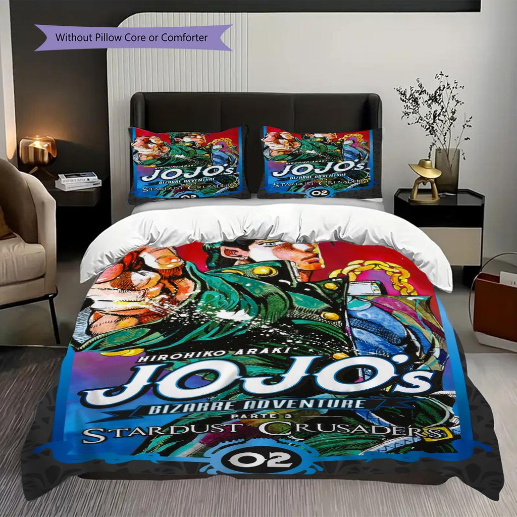 Jojos Bizarre Adventure Diamond Unbreakable Bedding (1 * duvet cover + 2 * pillowcase, without core) 2D Flat Christmas birthday gift