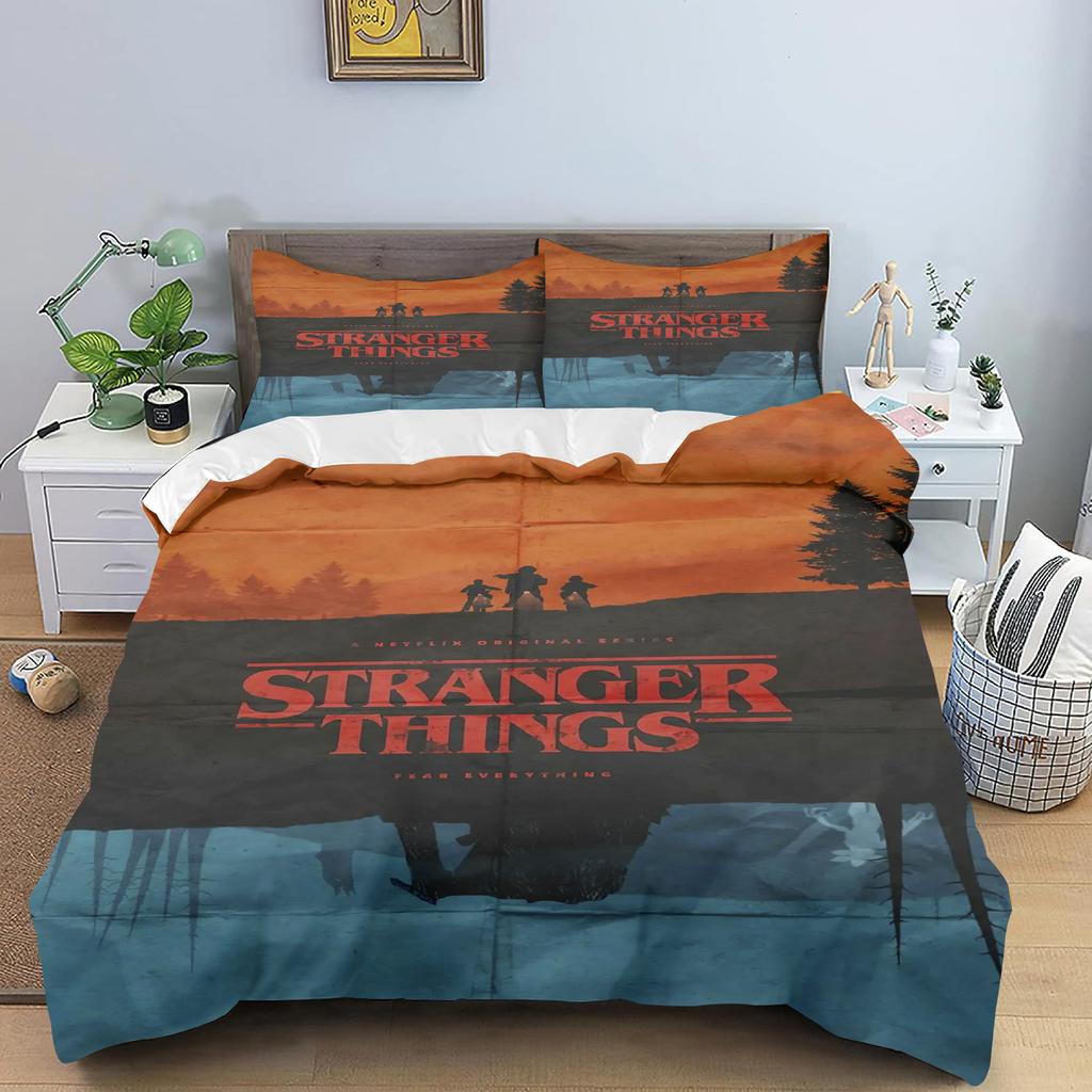 3D-печатная мультяшная пододеяльник Stranger Things, дышащее постельное белье, приятное для кожи, одеяло