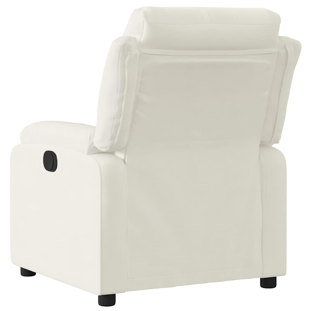 Electric Recliner Chair Cream Velvet