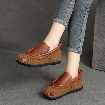 Модные GKTINOO 2025 Осень Новые Ретро Балетки с Круглым Носком Легкие и Универсальные Женские Слипоны из Натуральной Кожи