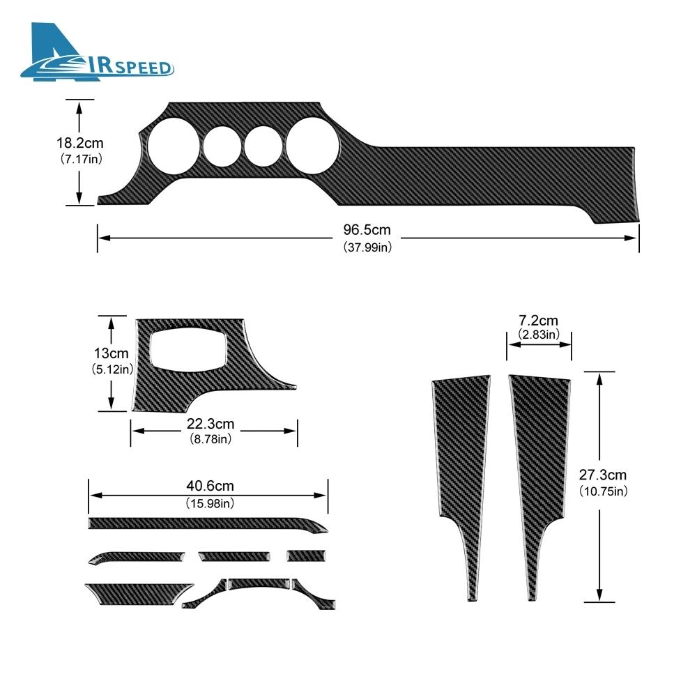 Наклейка для Ford Mustang 2015-2022 из настоящего углеродного волокна, крышка приборной панели автомобиля, панель приборов, внутренняя отделка, авто с правым рулем и левым рулем