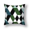 Light Luxury Green Short Plush Sofa Pillow Dark Green Geometric Pattern Pillow Bedside Cushion Cushion Pillow Cover