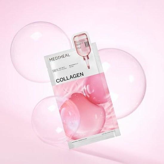 MEDIHEAL Collagen Essential Mask 10P rich serum moisturizing skincare sheet face pack.