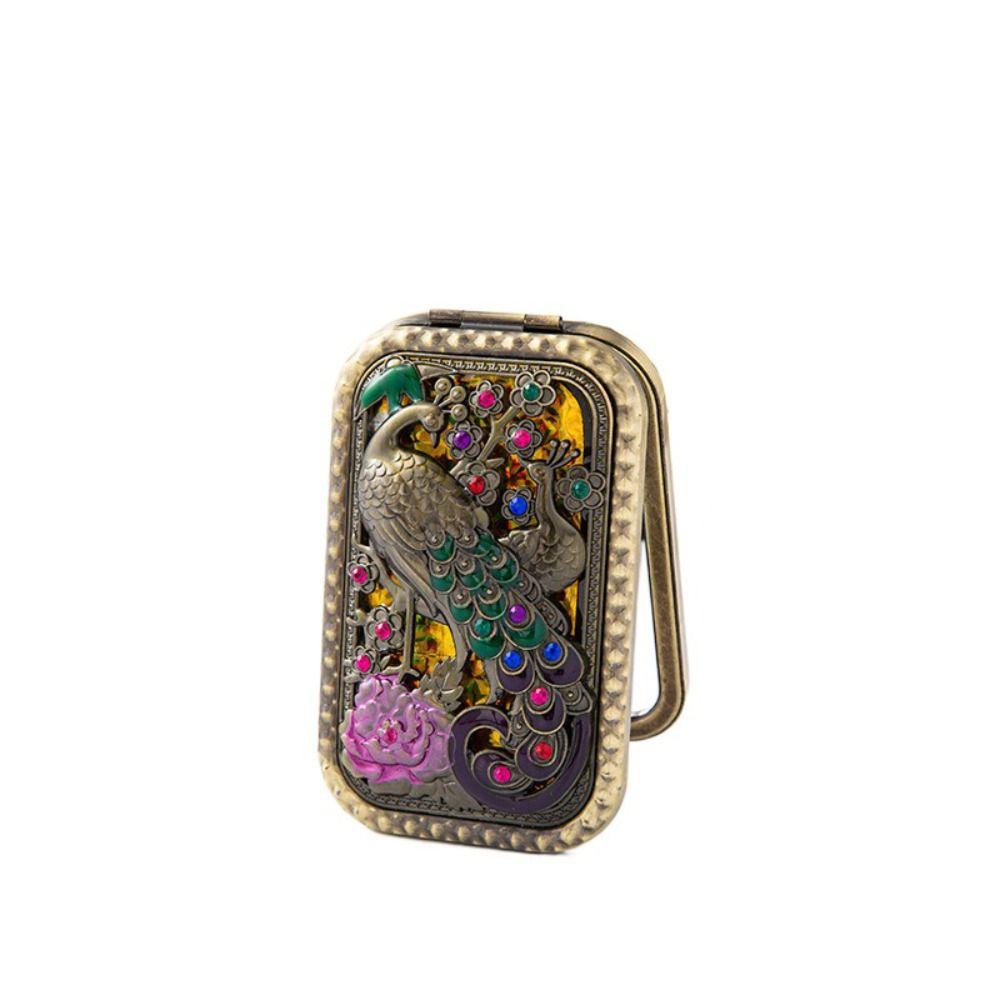 Прямоугольные Двусторонние Зеркала для Макияжа Винтажное Складное Косметическое Зеркало Новое Ретро Маленькое Зеркало