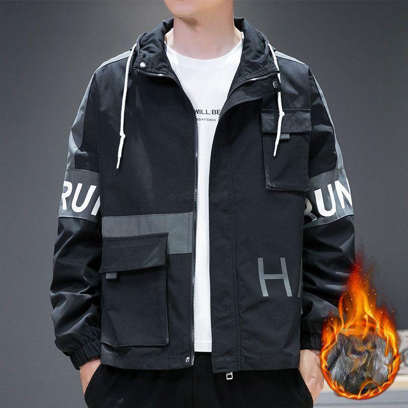 Куртка мужская весна, осень и зима новинка тренд с капюшоном повседневная универсальная свободная куртка верхняя одежда