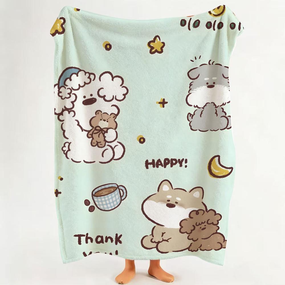 Illustrator miiiiichan Throw Flannel Throw Blanket Suitable for Sofa Living Room Bedroom