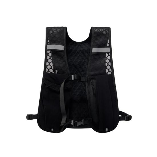 Vest Backpack Breathable Mesh Adjustable Buckles Hiking Vest Safety Reflective Strips Water Bottle Storage Running Backpack