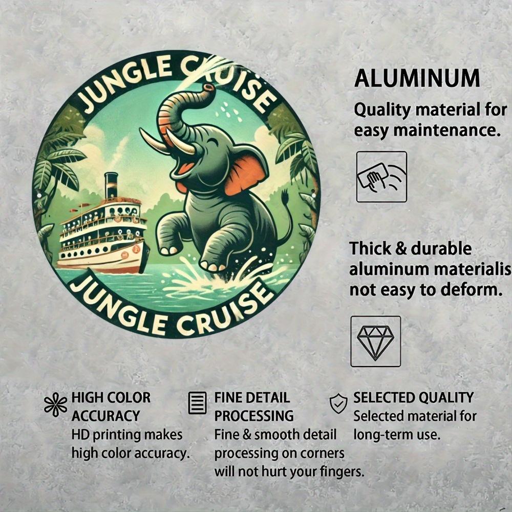 1pc Jungle Cruise Vintage Round Metal Sign 8x8 Inch Aluminum Wall Art for Home Office Decor Ideal Gift for Bar Cafe Outdoor